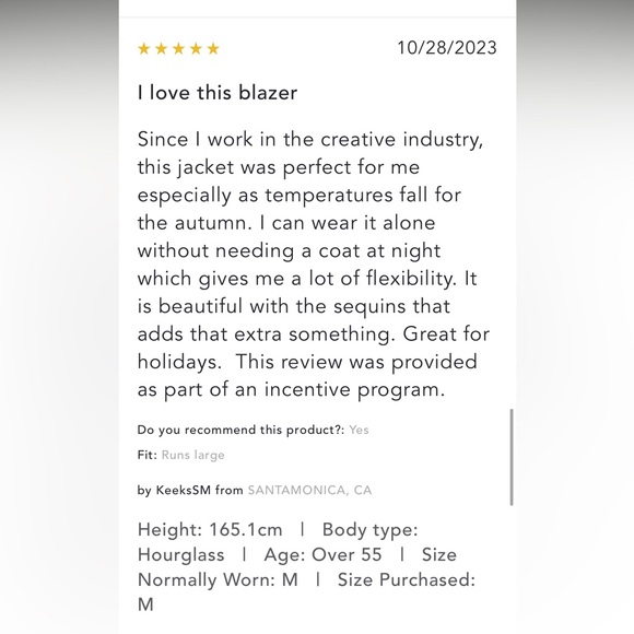 🌟SOLD ⭐️ Anthropologie NWT Eva Franco Sequin Blazer size M. - Picture 15 of 16